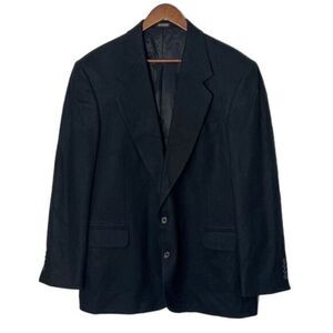 Oscar de la Renta Mens Wool Suit Jacket Black